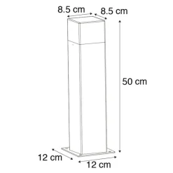 QAZQA Stehlampen Außen|Gartenbeleuchtung*Außenleuchte 50 cm anthrazit mit Erdungsstift und Kabelmuffe - Dänemark