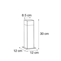 QAZQA Stehlampen Außen|Gartenbeleuchtung*Außenleuchte 30 cm anthrazit mit Erdungsstift und Kabelmuffe - Dänemark