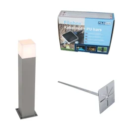 QAZQA Stehlampen Außen|Gartenbeleuchtung*Außenleuchte 50 cm grau mit Erdungsstift und Kabelmuffe - Dänemark