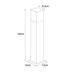 QAZQA Stehlampen Außen|Gartenbeleuchtung*Außenleuchte 50 cm grau mit Erdungsstift und Kabelmuffe - Dänemark