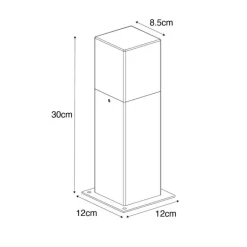 QAZQA Stehlampen Außen|Gartenbeleuchtung*Außenleuchte 30 cm grau mit Erdungsstift und Kabelmuffe - Dänemark