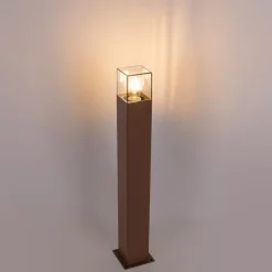 QAZQA Stehlampen Außen|Gartenbeleuchtung*Außenleuchte 70 cm rostbraun mit Erdungsstift und Kabelmuffe - Dänemark