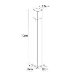QAZQA Stehlampen Außen|Gartenbeleuchtung*Außenleuchte 70 cm rostbraun mit Erdungsstift und Kabelmuffe - Dänemark