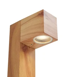 QAZQA Stehlampen Außen|Gartenbeleuchtung*Außenleuchte Aluminium mit Holzdruck mit Erdspieß und Kabelverschraubung 65cm IP44 - Baleno