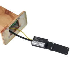 QAZQA Stehlampen Außen|Gartenbeleuchtung*Außenleuchte Aluminium mit Holzdruck mit Erdspieß und Kabelverschraubung 65cm IP44 - Baleno