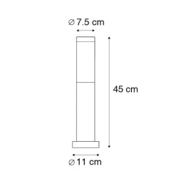 QAZQA Stehlampen Außen|Gartenbeleuchtung*Außenleuchte anthrazit 45 cm IP44 - Rox mit Erdspieß und Kabelmuffe