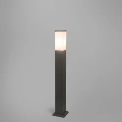 QAZQA Stehlampen Außen|Gartenbeleuchtung*Außenleuchte Anthrazit 80cm IP44 - Malios mit Erdspieß und Kabelverschraubung