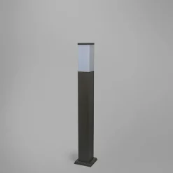 QAZQA Stehlampen Außen|Gartenbeleuchtung*Außenleuchte Anthrazit 80cm IP44 - Malios mit Erdspieß und Kabelverschraubung