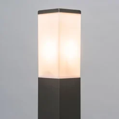 QAZQA Stehlampen Außen|Gartenbeleuchtung*Außenleuchte Anthrazit 80cm IP44 - Malios mit Erdspieß und Kabelverschraubung