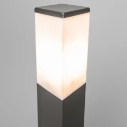 QAZQA Stehlampen Außen|Gartenbeleuchtung*Außenleuchte Anthrazit 80cm IP44 - Malios mit Erdspieß und Kabelverschraubung