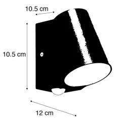 QAZQA Gartenbeleuchtung|Led-Außenleuchten*Außenleuchte Anthrazit mit Bewegungssensor inkl. LED - Uma