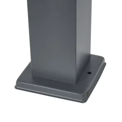 QAZQA Gartenbeleuchtung|Stehlampen Außen*Außenleuchte Dunkelgrau mit Opalglas 45cm IP44 mit Steckdose und Bewegungssensor - Malios