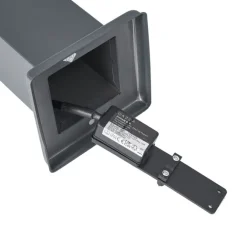 QAZQA Gartenbeleuchtung|Stehlampen Außen*Außenleuchte Dunkelgrau mit Opalglas 45cm IP44 mit Steckdose und Bewegungssensor - Malios