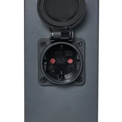 QAZQA Gartenbeleuchtung|Stehlampen Außen*Außenleuchte Dunkelgrau mit Rauchglas 45cm IP44 mit Steckdose und Bewegungssensor - Malios