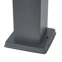 QAZQA Gartenbeleuchtung|Stehlampen Außen*Außenleuchte Dunkelgrau mit Rauchglas 45cm IP44 mit Steckdose und Bewegungssensor - Malios