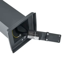 QAZQA Gartenbeleuchtung|Stehlampen Außen*Außenleuchte Dunkelgrau mit Rauchglas 80cm IP44 mit Steckdose und Bewegungssensor - Malios