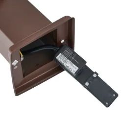 QAZQA Gartenbeleuchtung|Stehlampen Außen*Außenleuchte Rostbraun mit Klarglas 45cm IP44 mit Steckdose und Bewegungssensor - Malios