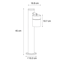 QAZQA Gartenbeleuchtung|Stehlampen Außen*Außenleuchte schwarz 45 cm AR70 verstellbar IP44 - Solo