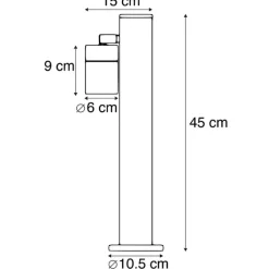 QAZQA Stehlampen Außen|Gartenbeleuchtung*Außenleuchte schwarz 45 cm einstellbar IP44 - Solo