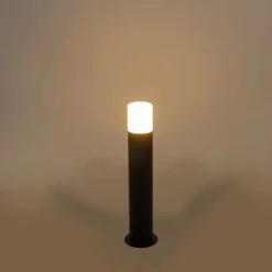 QAZQA Gartenbeleuchtung|Stehlampen Außen*Außenleuchte schwarz mit opalweißem Schirm 50 cm - Odense