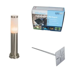 QAZQA Stehlampen Außen|Gartenbeleuchtung*Außenleuchte Stahl 45 cm IP44 - Rox mit Erdungsstift und Kabelmuffe