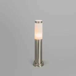 QAZQA Stehlampen Außen|Gartenbeleuchtung*Außenleuchte Stahl 45 cm IP44 - Rox mit Erdungsstift und Kabelmuffe