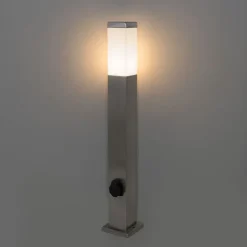 QAZQA Gartenbeleuchtung|Stehlampen Außen*Außenleuchte Stahl 80 cm mit Fassung IP44 - Malios