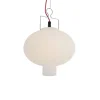 QAZQA Gartenbeleuchtung|Pendelleuchten Außen*Außen-Pendelleuchte weiß 35 cm mit rotem Stecker IP44 - Pion