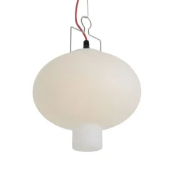 QAZQA Gartenbeleuchtung|Pendelleuchten Außen*Außen-Pendelleuchte weiß 35 cm mit rotem Stecker IP44 - Pion