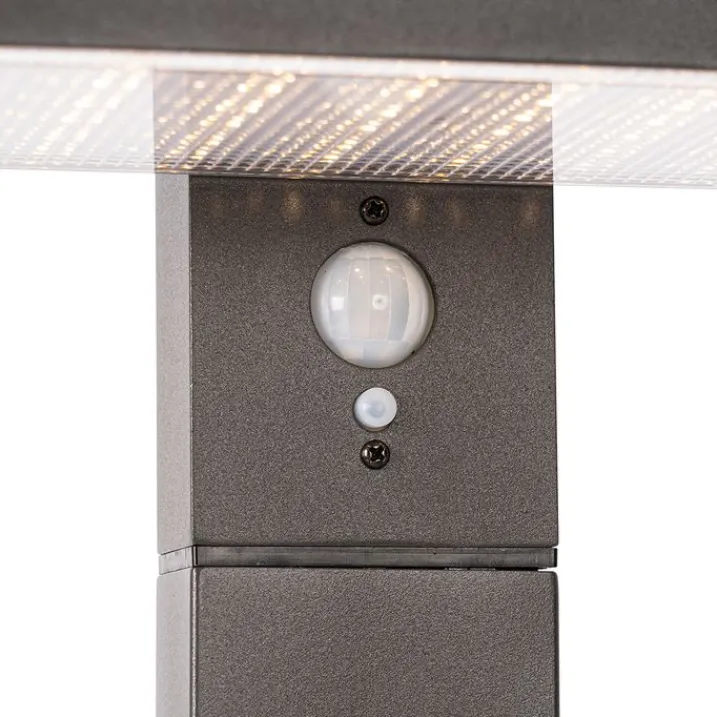 QAZQA Gartenbeleuchtung|Led-Außenleuchten*Außenpfosten dunkelgrau 80 cm inkl. LED und Abblendlicht auf Solar - Sunnie