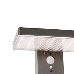 QAZQA Gartenbeleuchtung|Led-Außenleuchten*Außenpfosten dunkelgrau 80 cm inkl. LED und Abblendlicht auf Solar - Sunnie