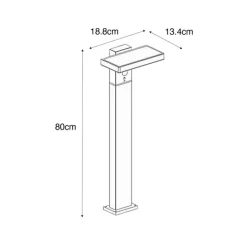 QAZQA Gartenbeleuchtung|Led-Außenleuchten*Außenpfosten dunkelgrau 80 cm inkl. LED und Abblendlicht auf Solar - Sunnie