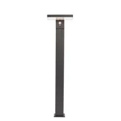 QAZQA Gartenbeleuchtung|Led-Außenleuchten*Außenpfosten dunkelgrau 80 cm inkl. LED und Abblendlicht auf Solar - Sunnie