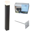 QAZQA Stehlampen Außen|Gartenbeleuchtung*Außenpfosten schwarzes Opalglas 70 cm Erdungsstift und Kabeltülle - Dänemark