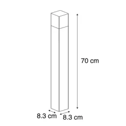 QAZQA Stehlampen Außen|Gartenbeleuchtung*Außenpfosten schwarzes Opalglas 70 cm Erdungsstift und Kabeltülle - Dänemark