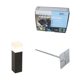 QAZQA Stehlampen Außen|Gartenbeleuchtung*Außenpfosten schwarzes Opalglas 30 cm Erdungsstift und Kabeltülle - Dänemark