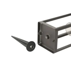 QAZQA Gartenbeleuchtung|Led-Außenleuchten*Außenpoller dunkelgrau 25 cm mit Abblendlicht und Solarsensor - Sonne