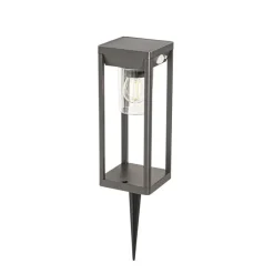 QAZQA Gartenbeleuchtung|Led-Außenleuchten*Außenpoller dunkelgrau 25 cm mit Abblendlicht und Solarsensor - Sonne