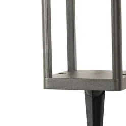 QAZQA Gartenbeleuchtung|Led-Außenleuchten*Außenpoller dunkelgrau 25 cm mit Abblendlicht und Solarsensor - Sonne