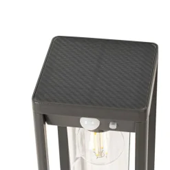 QAZQA Gartenbeleuchtung|Led-Außenleuchten*Außenpoller dunkelgrau 40 cm inkl. LED und Solar - Sonne