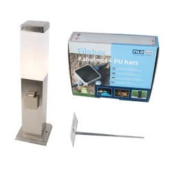 QAZQA Stehlampen Außen|Gartenbeleuchtung*Außen-Stablampe aus Stahl inklusive Fassung IP44 - Malios mit Erdspieß und Kabelverschraubung