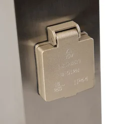 QAZQA Stehlampen Außen|Gartenbeleuchtung*Außen-Stablampe aus Stahl inklusive Fassung IP44 - Malios mit Erdspieß und Kabelverschraubung