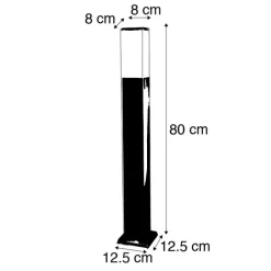 QAZQA Stehlampen Außen|Gartenbeleuchtung*Außen-Stablampe Stahl 80cm IP44 - Malios mit Erdspieß und Kabelverschraubung