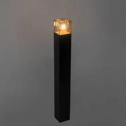 QAZQA Gartenbeleuchtung|Stehlampen Außen*Außenstehlampe schwarz 70 cm IP44 mit Rauchglas - Dänemark
