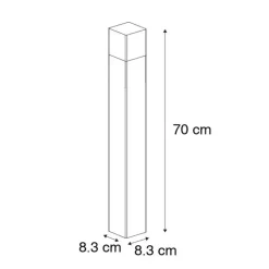 QAZQA Gartenbeleuchtung|Stehlampen Außen*Außenstehlampe schwarz 70 cm IP44 mit Rauchglas - Dänemark