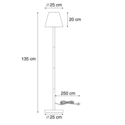 QAZQA Gartenbeleuchtung|Stehlampen Außen*Außenstehleuchte beige mit weißem Schirm IP65 - Virginia