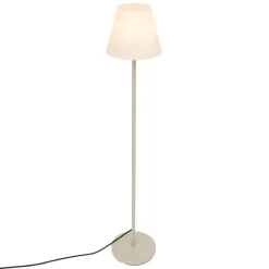 QAZQA Gartenbeleuchtung|Stehlampen Außen*Außenstehleuchte beige mit weißem Schirm IP65 - Virginia