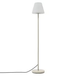 QAZQA Gartenbeleuchtung|Stehlampen Außen*Außenstehleuchte beige mit weißem Schirm IP65 - Virginia