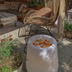 QAZQA Gartenbeleuchtung|Stehlampen Außen*Außenstehleuchte Blumentopf weiß IP44 - Blumentopf