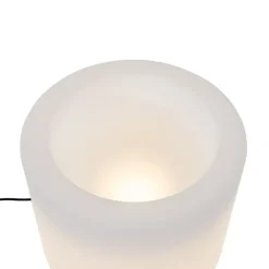 QAZQA Gartenbeleuchtung|Stehlampen Außen*Außenstehleuchte Blumentopf weiß IP44 - Blumentopf